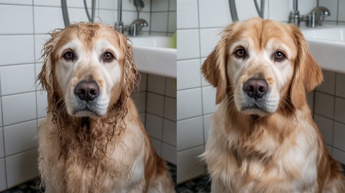 Before and after grooming results